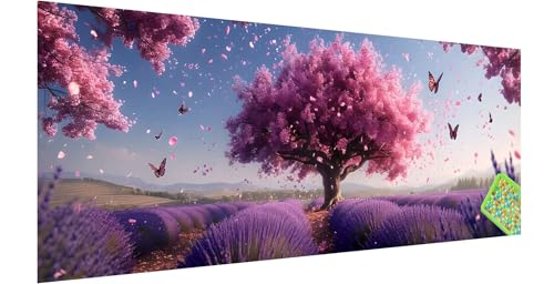 Baum Diamond Painting Erwachsene Groß XXL 300x100cm, 5D Kirschblüten Diamant Painting Bilder, DIY Diamond Painting Eckige Steine Vollbohrer Diamant Malerei Stickerei Kreuzstich Set für Wanddeko F-6 von Kinntn