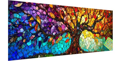 Baum des Lebens Diamond Painting Groß 120x40cm, 5D Farbe Diamant Painting Bilder Erwachsene Kinder, Diamond Painting Set für Erwachsene und Anfänger, DIY Mosaikherstellung Bastelset für Haus Deko, O-0 von Kinntn