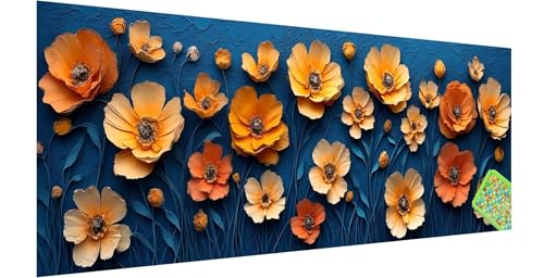 Blume Diamond Painting Groß 120x40cm, 5D Einfach Diamant Painting Bilder Erwachsene Kinder, Diamond Painting Set für Erwachsene und Anfänger, DIY Mosaikherstellung Bastelset für Haus Wanddeko, N-5 von Kinntn