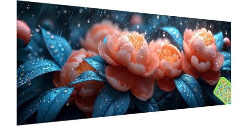 Blume Diamond Painting Groß 240x80cm, 5D Anlage Diamant Painting Bilder Erwachsene Kinder, Diamond Painting Set für Erwachsene und Anfänger, DIY Mosaikherstellung Bastelset für Haus Wanddeko, I-2 von Kinntn