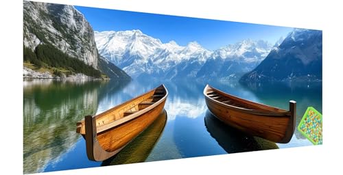 Boot Diamond Painting Groß 120x40cm, 5D Landschaft Diamant Painting Bilder Erwachsene Kinder, Diamond Painting Set für Erwachsene und Anfänger, DIY Mosaikherstellung Bastelset für Haus Wanddeko, M-2 von Kinntn