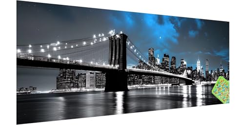 Brooklyn-Brücke Diamond Painting Erwachsene Groß XXL 210x70cm, 5D New York Diamant Painting Bilder, DIY Diamond Painting Eckige Steine Vollbohrer Diamant Malerei Stickerei Kreuzstich für Wanddeko O-2 von Kinntn