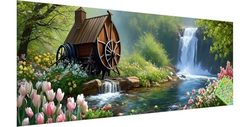 Diamond Painting Fallen, Diamond Painting Erwachsene, Groß Diamant Painting Bilder 240x80cm, Blume Diamond Painting Set für Erwachsene und Kinder, Eckige Steine Mosaikherstellung Kit für Home Deko V-4 von Kinntn