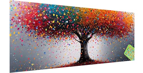 Diamond Painting Farbe, Diamond Painting Erwachsene, Groß Diamant Painting Bilder 240x80cm, Baum Diamond Painting Set für Erwachsene und Kinder, Eckige Steine Mosaikherstellung Kit für Home Deko, V-8 von Kinntn