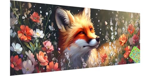 Diamond Painting Fuchs, Diamond Painting Erwachsene, Groß Diamant Painting Bilder 120x40cm, Tier Diamond Painting Set für Erwachsene und Kinder, Eckige Steine Mosaikherstellung Kit für Home Deko, X-9 von Kinntn