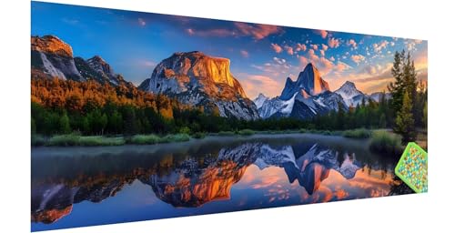 Diamond Painting Landschaft, Diamond Painting Erwachsene, Groß Diamant Painting Bilder 210x70cm, Sonnenuntergang Diamond Painting Set für Erwachsene, Eckige Steine Mosaikherstellung Kit für Deko O-1 von Kinntn