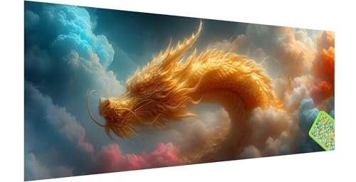 Drachen Diamond Painting Groß 300x100cm, 5D Wolke Diamant Painting Bilder Erwachsene Kinder, Diamond Painting Set für Erwachsene und Anfänger, DIY Mosaikherstellung Bastelset für Haus Wanddeko, J-2 von Kinntn