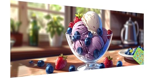 Eiscreme Diamond Painting Groß 180x60cm, 5D Sommer Diamant Painting Bilder Erwachsene Kinder, Diamond Painting Set für Erwachsene und Anfänger, DIY Mosaikherstellung Bastelset für Haus Wanddeko, Q-2 von Kinntn