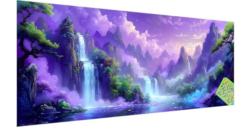 Fallen Diamond Painting Erwachsene Groß XXL 180x60cm, 5D Landschaft Diamant Painting Bilder, DIY Diamond Painting Eckige Steine Vollbohrer Diamant Malerei Stickerei Kreuzstich Set für Wanddeko A-2 von Kinntn