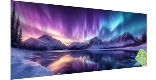 Farbe Diamond Painting Erwachsene Groß XXL 150x50cm, 5D Aurora Diamant Painting Bilder, DIY Diamond Painting Eckige Steine Vollbohrer Diamant Malerei Stickerei Kreuzstich Set für Home Wand Dekor C-2 von Kinntn