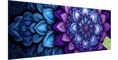 Mandala Diamond Painting Erwachsene Groß XXL 180x60cm, 5D Lila Diamant Painting Bilder, DIY Diamond Painting Eckige Steine Vollbohrer Diamant Malerei Stickerei Kreuzstich Set für Home Wand Dekor K-2 von Kinntn