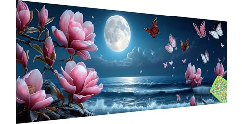 Meer Diamond Painting Groß 150x50cm, 5D Blume Diamant Painting Bilder Erwachsene Kinder, Diamond Painting Set für Erwachsene und Anfänger, DIY Mosaikherstellung Bastelset für Haus Wand Deko, I-8 von Kinntn