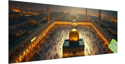 Moschee Diamond Painting Erwachsene Groß XXL 120x40cm, 5D Architektur Diamant Painting Bilder, DIY Diamond Painting Eckige Steine Vollbohrer Diamant Malerei Stickerei Kreuzstich Set für Wanddeko O-0 von Kinntn