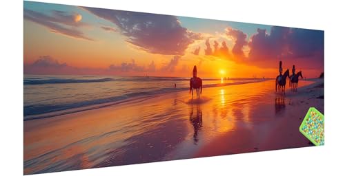 Pferd Diamond Painting Groß 180x60cm, 5D Strand Diamant Painting Bilder Erwachsene Kinder, Diamond Painting Set für Erwachsene und Anfänger, DIY Mosaikherstellung Bastelset für Haus Wanddeko, K-0 von Kinntn