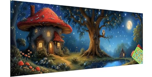 Pilz Diamond Painting Groß 270x90cm, 5D Baum Diamant Painting Bilder Erwachsene Kinder, Diamond Painting Set für Erwachsene und Anfänger, DIY Diamond Mosaikherstellung Bastelset für Haus Wanddeko, V-6 von Kinntn