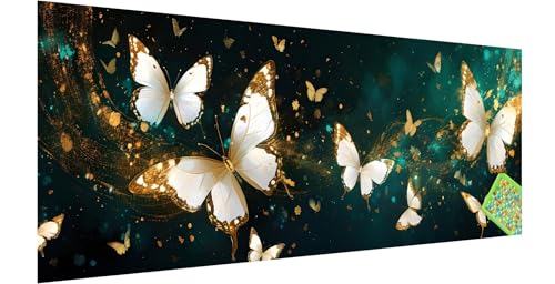 Schmetterling Diamond Painting Erwachsene Groß XXL 240x80cm, 5D Traum Diamant Painting Bilder, DIY Diamond Painting Eckige Steine Vollbohrer Diamant Malerei Stickerei Kreuzstich Set für Wanddeko X-4 von Kinntn