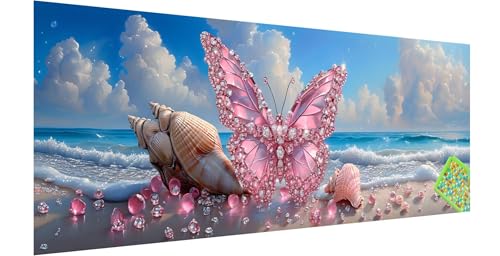 Schmetterling Diamond Painting Groß 180x60cm, 5D Hülse Diamant Painting Bilder Erwachsene Kinder, Diamond Painting Set für Erwachsene und Anfänger, DIY Mosaikherstellung Bastelset für Haus Deko, E-8 von Kinntn