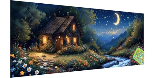 Sternenhimmel Diamond Painting Groß 150x50cm, 5D Landschaft Diamant Painting Bilder Erwachsene Kinder, Diamond Painting Set für Erwachsene Anfänger, DIY Mosaikherstellung Bastelset für Haus Deko P-7 von Kinntn