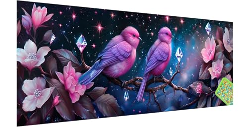 Vogel Diamond Painting Erwachsene Groß XXL 120x40cm, 5D Blume Diamant Painting Bilder, DIY Diamond Painting Eckige Steine Vollbohrer Diamant Malerei Stickerei Kreuzstich Set für Home Wand Dekor Z-0 von Kinntn