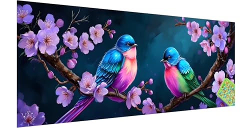 Vogel Diamond Painting Erwachsene Groß XXL 240x80cm, 5D Blume Diamant Painting Bilder, DIY Diamond Painting Eckige Steine Vollbohrer Diamant Malerei Stickerei Kreuzstich Set für Home Wand Dekor N-5 von Kinntn