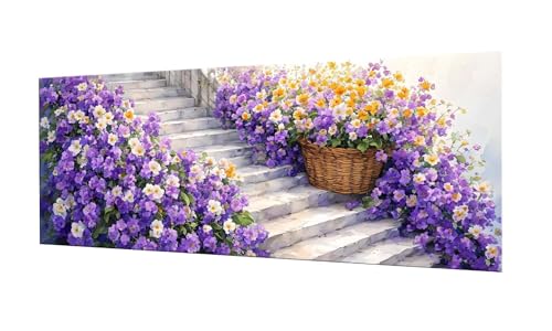 100x250cm Diamond Painting Ewachsene Groß, DIY 5D Diamant Painting Blumen Violett Bilder Art Bastelset Diamond Painting Kinder Anfänger Stickerei Set, for Home Wall Decor oder Madchen Geschenke F-233 von Kinooge