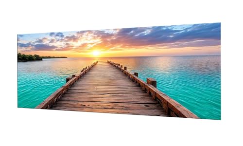 100x250cm Diamond Painting Ewachsene Groß, DIY 5D Diamant Painting Brücke Sonnenuntergang Bilder Art Bastelset Diamond Painting Kinder Stickerei Set, for Home Wall Decor, Madchen Geschenke F-362 von Kinooge