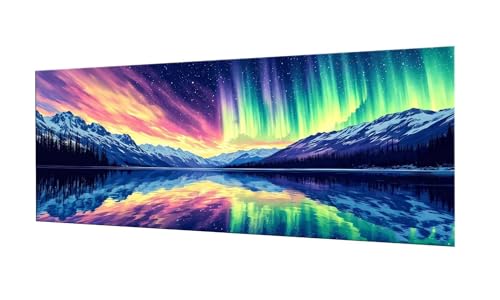 100x250cm Diamond Painting Ewachsene Groß, DIY 5D Diamant Painting Die Aurora borealis Bilder Art Bastelset Diamond Painting Kinder Anfänger Stickerei Set, for Home Wall Decor, Madchen Geschenke F-28 von Kinooge