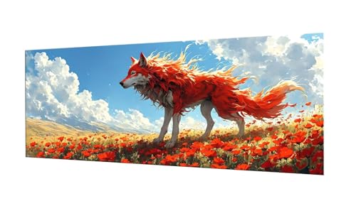 100x250cm Diamond Painting Ewachsene Groß, DIY 5D Diamant Painting Huatian Wolf Bilder Art Bastelset Diamond Painting Kinder Anfänger Stickerei Set, for Home Wall Decor oder Madchen Geschenke F-248 von Kinooge