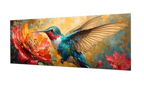 100x250cm Diamond Painting Ewachsene Groß, DIY 5D Diamant Painting Kolibri Bilder Art Bastelset Diamond Painting Kinder Anfänger Stickerei Set, for Home Wall Decor oder Madchen Geschenke F-130 von Kinooge