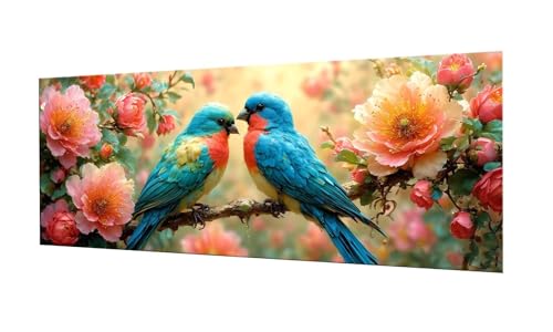 100x250cm Diamond Painting Ewachsene Groß, DIY 5D Diamant Painting Liebesvogel Bilder Art Bastelset Diamond Painting Kinder Anfänger Stickerei Set, for Home Wall Decor oder Madchen Geschenke F-5 von Kinooge