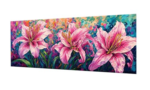 100x250cm Diamond Painting Ewachsene Groß, DIY 5D Diamant Painting Lily Bilder Art Bastelset Diamond Painting Kinder Anfänger Stickerei Set, for Home Wall Decor oder Madchen Geschenke F-23 von Kinooge