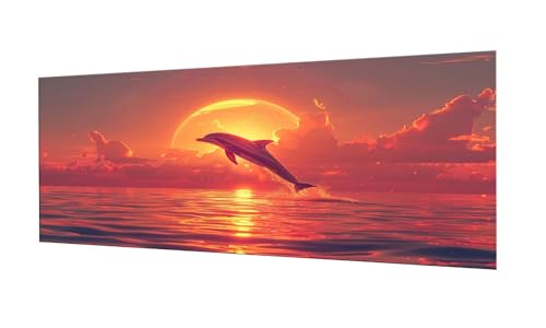 100x250cm Diamond Painting Ewachsene Groß, DIY 5D Diamant Painting Ocean Dolphin Bilder Art Bastelset Diamond Painting Kinder Anfänger Stickerei Set, for Home Wall Decor oder Madchen Geschenke F-178 von Kinooge