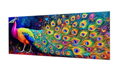 100x250cm Diamond Painting Ewachsene Groß, DIY 5D Diamant Painting Pfau Bilder Art Bastelset Diamond Painting Kinder Anfänger Stickerei Set, for Home Wall Decor oder Madchen Geschenke F-285 von Kinooge