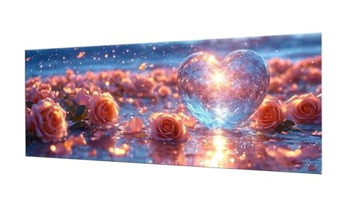 100x250cm Diamond Painting Ewachsene Groß, DIY 5D Diamant Painting Rose Liebe Bilder Art Bastelset Diamond Painting Kinder Anfänger Stickerei Set, for Home Wall Decor oder Madchen Geschenke F-323 von Kinooge