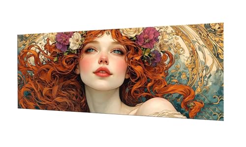 100x250cm Diamond Painting Ewachsene Groß, DIY 5D Diamant Painting Schöne Frauen Bilder Art Bastelset Diamond Painting Kinder Anfänger Stickerei Set, for Home Wall Decor oder Madchen Geschenke F-332 von Kinooge