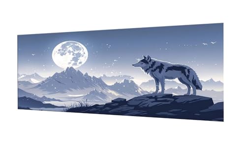 100x250cm Diamond Painting Ewachsene Groß, DIY 5D Diamant Painting Tier Wolf Bilder Art Bastelset Diamond Painting Kinder Anfänger Stickerei Set, for Home Wall Decor oder Madchen Geschenke F-108 von Kinooge