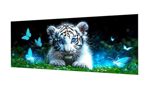 100x250cm Diamond Painting Ewachsene Groß, DIY 5D Diamant Painting Tiger Butterfly Bilder Art Bastelset Diamond Painting Kinder Anfänger Stickerei Set, for Home Wall Decor oder Madchen Geschenke F295 von Kinooge