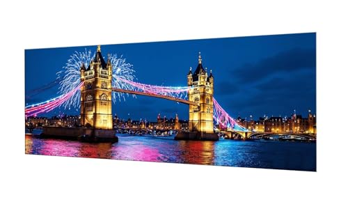 100x250cm Diamond Painting Ewachsene Groß, DIY 5D Diamant Painting Tower Bridge, London Bilder Art Bastelset Diamond Painting Kinder Anfänger Stickerei Set, for Home Wall Decor, Madchen Geschenke F312 von Kinooge