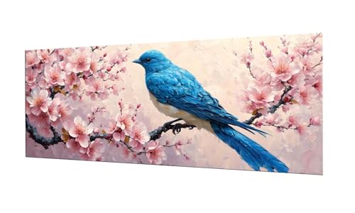 100x250cm Diamond Painting Ewachsene Groß, DIY 5D Diamant Painting Vogel Kirschblüten Bilder Art Bastelset Diamond Painting Kinder Anfänger Stickerei Set, for Home Wall Decor, Madchen Geschenke F-370 von Kinooge