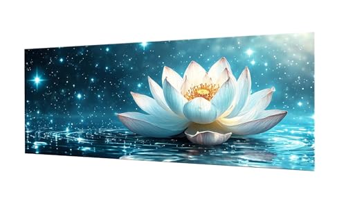 100x250cm Diamond Painting Ewachsene Groß, DIY 5D Diamant Painting Weißer Lotus Bilder Art Bastelset Diamond Painting Kinder Anfänger Stickerei Set, for Home Wall Decor oder Madchen Geschenke F-15 von Kinooge