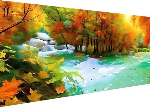 100x50cm Diamond Painting Ewachsene Groß, DIY 5D Diamant Painting Wasserfälle Bilder Art Bastelset Diamond Painting Anfänger Stickerei Set, for Home Wall Decor oder Madchen Geschenke G-414 von Kinooge