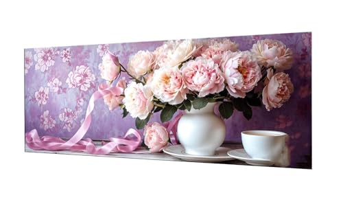 Blumen Kaffee Diamond Painting Erwachsene Groß XXL 80x200cm, DIY 5D Diamant Painting Bilder kinder Malen Nach Zahlen Set, Diamond Art Full Diamant Malerei Kunst Basteln für Home Wand Dekor F-224 von Kinooge