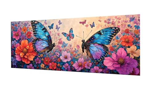 Blumen Schmetterlinge Diamond Painting Erwachsene Groß XXL 80x200cm, DIY 5D Diamant Painting Bilder kinder Malen Nach Zahlen Set, Diamond Art Diamant Malerei Kunst Basteln für Home Wand Dekor F-219 von Kinooge