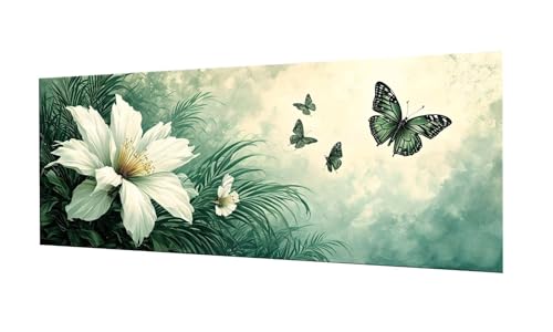 Blumen Schmetterlinge Diamond Painting Erwachsene Groß XXL 80x200cm, DIY 5D Diamant Painting Bilder kinder Malen Nach Zahlen Set, Diamond Art Diamant Malerei Kunst Basteln für Home Wand Dekor F-220 von Kinooge