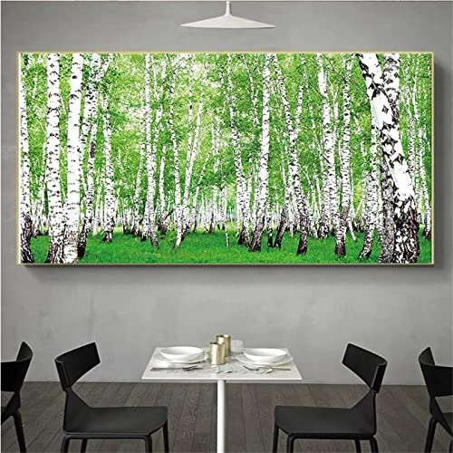 Diamond Painting, 5D DIY Cross Stickerei Malerei Birke Bilder Kits 50x100cm Square Diamanten Erwachsene/Kinder Ideale Christmas Dekor Gift, Wohnzimmer/Büro/Wand Und Eingang Dekor R-662 von Kinooge