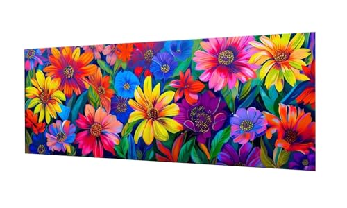 Farbe Blume Diamond Painting Erwachsene Groß XXL 50x125cm, DIY 5D Diamant Painting Bilder kinder Malen Nach Zahlen Set, Diamond Art Full Diamant Malerei Kunst Basteln für Home Wand Dekor F-57 von Kinooge