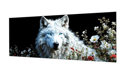 Tier Wolf Diamond Painting Erwachsene Groß XXL 80x200cm, DIY 5D Diamant Painting Bilder kinder Malen Nach Zahlen Set, Diamond Art Full Diamant Malerei Kunst Basteln für Home Wand Dekor F-106 von Kinooge