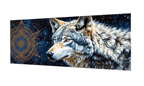 Tier Wolf Diamond Painting Erwachsene Groß XXL 80x200cm, DIY 5D Diamant Painting Bilder kinder Malen Nach Zahlen Set, Diamond Art Full Diamant Malerei Kunst Basteln für Home Wand Dekor F-115 von Kinooge