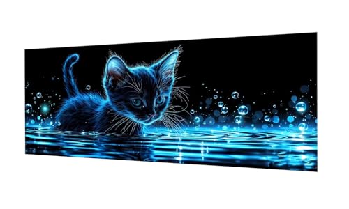 Tiere Katzen Diamond Painting Erwachsene Groß XXL 80x200cm, DIY 5D Diamant Painting Bilder kinder Malen Nach Zahlen Set, Diamond Art Full Diamant Malerei Kunst Basteln für Home Wand Dekor F-111 von Kinooge