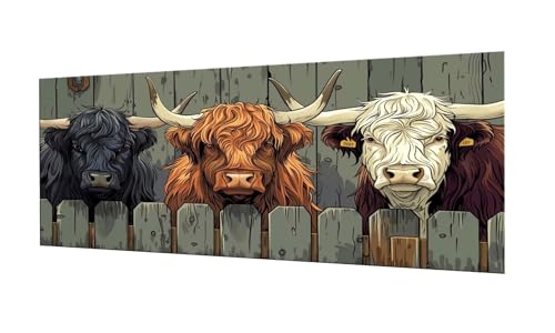 Tiere Rinder Diamond Painting Erwachsene Groß XXL 80x200cm, DIY 5D Diamant Painting Bilder kinder Malen Nach Zahlen Set, Diamond Art Full Diamant Malerei Kunst Basteln für Home Wand Dekor F-112 von Kinooge